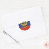 Sticker rond classique drapeau de Russie (Enveloppe)