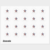 Sticker rond classique du 4 juillet (Feuille)