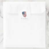Sticker rond classique du 4 juillet (Sac)