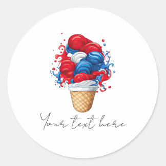 Sticker rond classique du 4 juillet