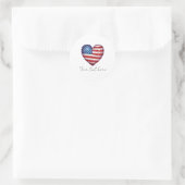 Sticker rond classique du 4 juillet (Sac)