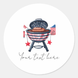 Sticker rond classique du 4 juillet
