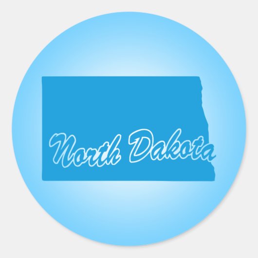 Sticker rond classique du Dakota du Nord (Devant)
