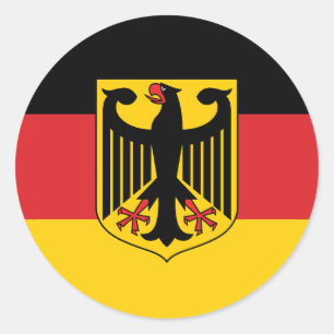 Sticker rond classique du drapeau allemand