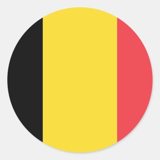 Sticker rond classique du drapeau de Belgique (Devant)
