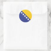 Sticker rond classique du drapeau de Bosnie-Herzég (Sac)