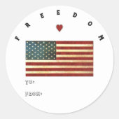 Sticker rond classique du drapeau de la liberté de (Devant)