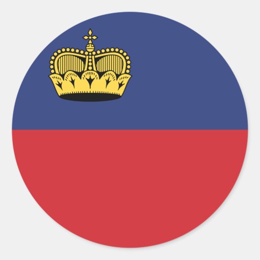 Sticker rond classique du drapeau du Liechtenstein (Devant)