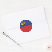 Sticker rond classique du drapeau du Liechtenstein (Enveloppe)
