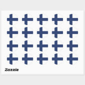 Sticker rond classique du drapeau finlandais (Feuille)