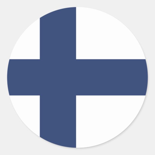 Sticker rond classique du drapeau finlandais (Devant)