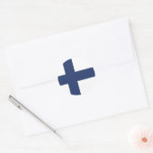 Sticker rond classique du drapeau finlandais (Enveloppe)