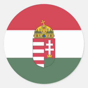 Sticker rond classique du drapeau hongrois