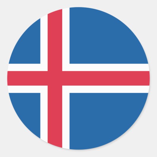 Sticker rond classique du drapeau islandais (Devant)