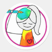 Sticker rond classique du logo HWJ (Devant)