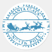 Sticker rond classique du pôle Nord Santa Clause (Devant)