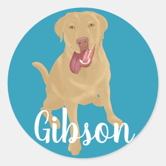 Sticker rond classique Dudley Labrador (Devant)