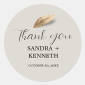 Sticker Rond Classique & Élégant Merci (Devant)