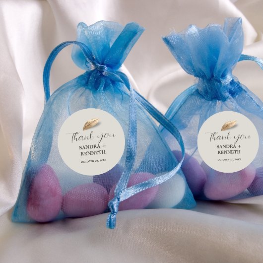 Sticker Rond Classique & Élégant Merci