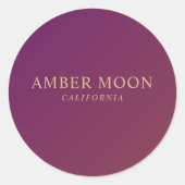 Sticker Rond Classique Elégant Professionnel Bourgogne Couleur  (Devant)