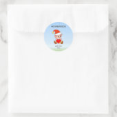 Sticker rond classique Elfe et texte maison (Sac)