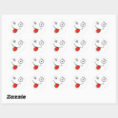 Sticker rond classique/Émoticônes (Feuille)