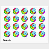 Sticker rond classique/Émoticônes (Feuille)