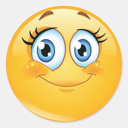 Sticker rond classique/Émoticônes (Devant)