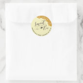 Sticker rond classique en Baby shower doux (Sac)