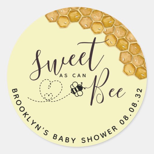 Sticker rond classique en Baby shower doux (Devant)