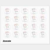 Sticker rond classique en Baby shower rose (Feuille)