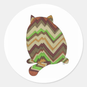 Sticker rond classique en chats gras
