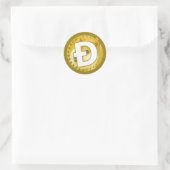 Sticker rond classique en cristal de dogecoin (Sac)
