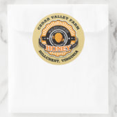 Sticker rond classique en or de miel Sunburst Beeh (Sac)