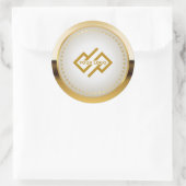 Sticker rond classique en or métallique (Sac)