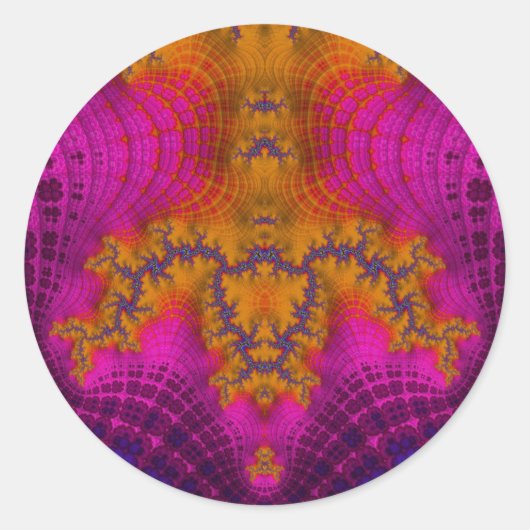 Sticker rond classique en rose jaune~ (Devant)