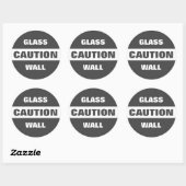 Sticker rond classique en verre de mise en garde g (Feuille)