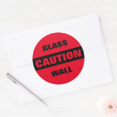 Sticker rond classique en verre de mise en garde R (Enveloppe)