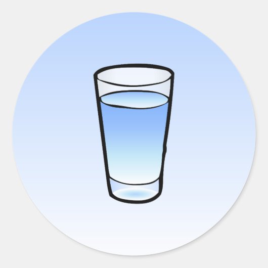 Sticker rond classique en verre d'eau (Devant)