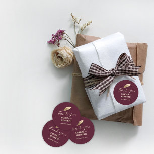 Sticker Rond Classique et élégant I Rose bulgare I Merci