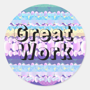 Sticker rond classique étudiant de grand travail