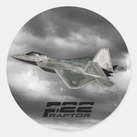 Sticker rond classique F-22 RAPTOR (Devant)