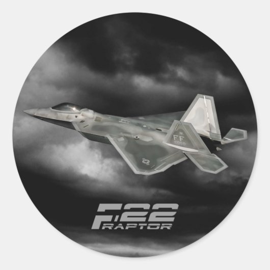 Sticker rond classique F-22 RAPTOR (Devant)