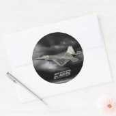 Sticker rond classique F-22 RAPTOR (Enveloppe)