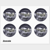 Sticker rond classique F-22 RAPTOR (Feuille)