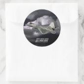 Sticker rond classique F-22 RAPTOR (Sac)