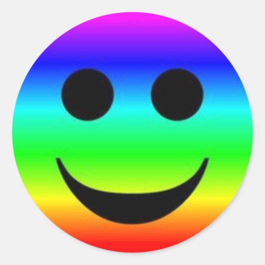 Sticker rond classique/Face arc-en-ciel (Devant)