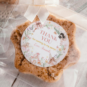 Sticker rond classique Fairy Floral Garden