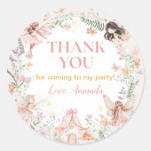 Sticker rond classique Fairy Floral Garden (Devant)