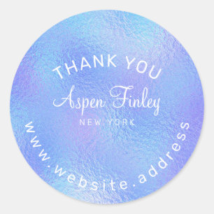 Sticker rond classique Faux Iridescente Foil